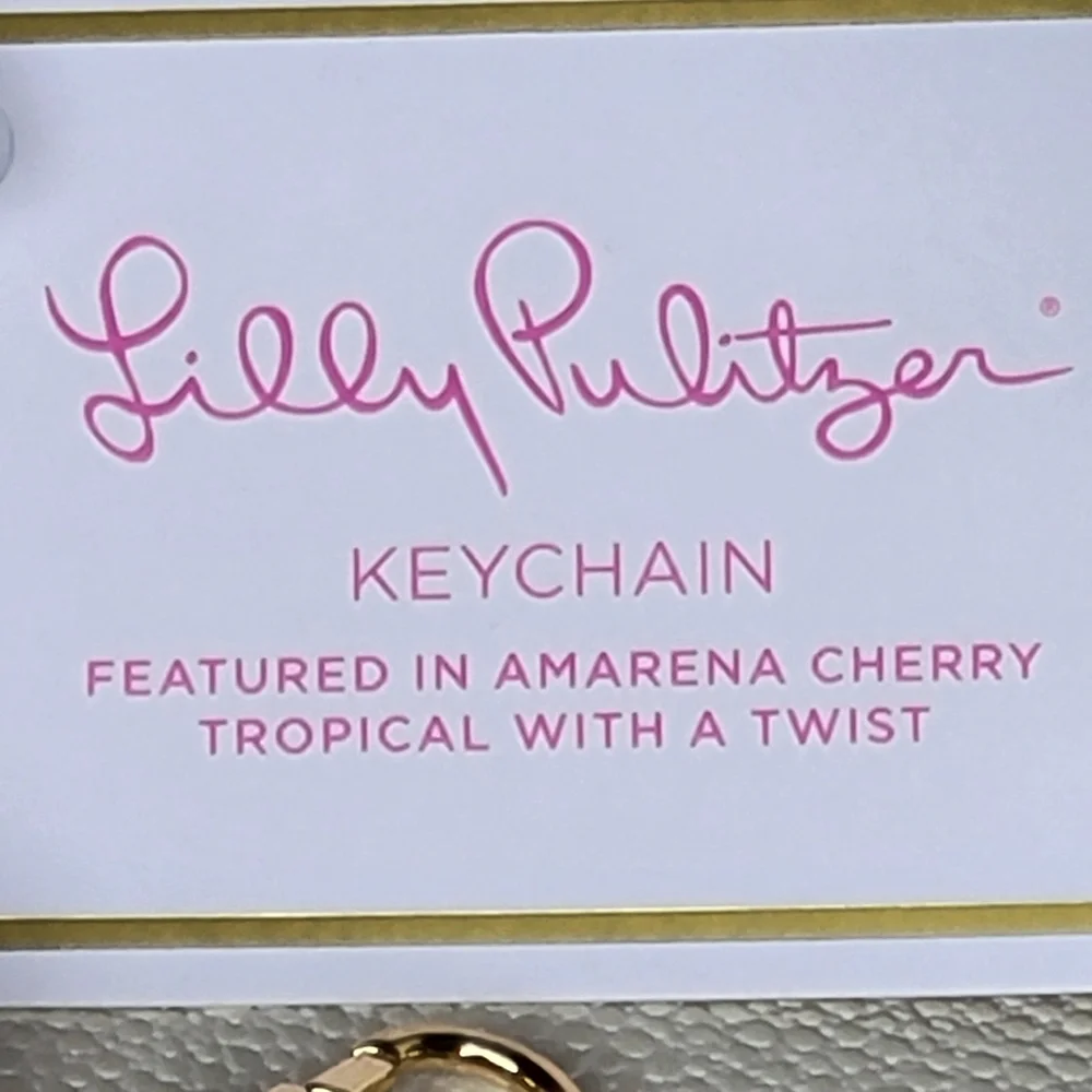 Lilly Pulitzer Purple-to-Pink Ombre Chain Keyring Bracelet- Amarena Cherry - Picture 7 of 8
